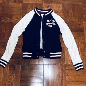 Aeropostal Navy & White Letterman Jacket Sweater